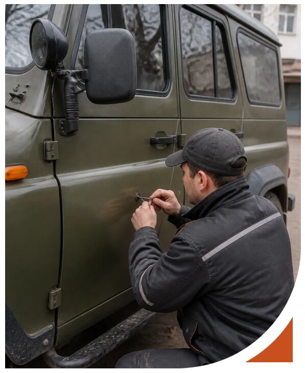 Профессиональное вскрытие автомобиля УАЗ без повреждений в Лесозаводске